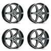 Set 4 20" Mazzi Stilts 20x8.5 Black Machined 5x4.5 5x5 Wheels 35mm Truck Rims