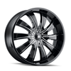 22" Mazzi Rolla 22x9.5 Gloss Black Milled 6x135 6x5.5 Wheel 30mm Truck Suv Rim