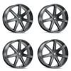 Set 4 22" Mazzi Laguna 22x9.5 Matte Black 5x5 5x5.5 Wheels 18mm For Jeep Dodge