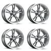 Set 4 20" Ridler 606 20x10 Grey W Machined Lip 5x5 Wheels 0mm For Jeep Chevy GMC
