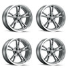 Set 4 18" Ridler 606 18x8 Grey W Machined Lip 5x5 Wheels 0mm For Jeep Chevy GMC