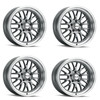 Set 4 20" Ridler 607 20x10 Grey W Machined Lip 5x5 Wheels 0mm For Jeep Chevy GMC