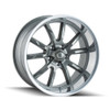 Set 4 20" Ridler 650 20x8.5 Grey Polished Lip 5x5 Wheels 0mm For Jeep Chevy GMC