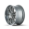 Set 4 20" Ridler 650 20x8.5 Grey Polished Lip 5x5 Wheels 0mm For Jeep Chevy GMC