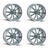 Set 4 18" Ridler 650 18x9.5 Chrome 5x4.5 Wheels 0mm Rims For Ford Jeep Truck