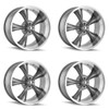 Set 4 20" Ridler 695 20x10 Grey With Machined Lip 5x4.75 Wheels 0mm Rims