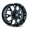 22" Mayhem Warrior 22x12 Black Milled 8x6.5 8x170 Wheel -44mm For Ford Chevy GMC