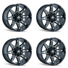 Set 4 17" Mayhem Rampage 17x9 Black Milled 6x135 6x5.5 Wheels 13mm Truck Rims