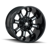 17" Mayhem Combat 17x9 Black Milled 6x135 6x5.5 Wheel -12mm For Ford Chevy GMC