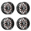 Set 4 20" Mayhem Cogent 20x10 Black W Prism Red 6x135 6x5.5 Wheels -19mm Rims