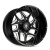 24" American Truxx Sweep 24x14 Black Milled 8x180 Wheel -76mm Rim