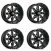 Set 4 22" American Truxx Lonestar 22x12 Black Milled 8x170 Wheels -44mm Rims