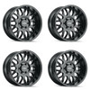 Set 4 20" Mayhem Tripwire 20x10 Black Milled 6x5.5 Wheels -19mm Lifted Rims