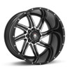 20" American Truxx Vortex 20x10 Black Machined 5x150 Wheel -24mm For Toyota Rim