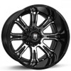 Set 4 22" American Truxx Bomb 22x14 Black Machined 8x180 Wheels -76mm Truck Rims