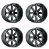 Set 4 22" American Truxx Bomb 22x14 Black Milled 6x135 Wheels -76mm Lifted Rims