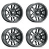 Set 4 17" Dirty Life Canyon 17x9 Matte Black 5x5 Wheels -38mm For Jeep Rims