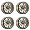 Set 4 17" Dirty Life Canyon Pro 17x9 Satin Gold W Simulated Ring 6x5.5 0mm Rims