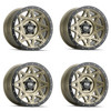 Set 4 20" Dirty Life Theory 20x9 Matte Gold W Simulated Ring 5x150 Wheels 18mm