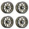 Set 4 17" Dirty Life Dt-1 17x9 Satin Gold w Simulated Ring 5x5 Wheels -12mm Rims