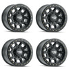Set 4 20" Dirty Life DT-1 20x9 Matte Black W Simulated Ring 6x135 Wheels 12mm