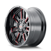 Set 4 20" Mayhem Apollo 20x9 Black W Prism Red 6x135 6x5.5 Wheels 0mm Truck Rims