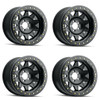 Set 4 17" Dirty Life Roadkill 17x9 Matte Black W Simulated Ring 8x170 -14mm Rims