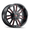 Set 4 20" Mayhem Apollo 20x9 Black W Prism Red 8x170 Wheels 0mm For Ford Rims