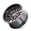 Set 4 20" Mayhem Apollo 20x9 Black W Prism Red 8x170 Wheels 0mm For Ford Rims