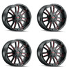 Set 4 20" Mayhem Apollo 20x9 Black W Prism Red 8x6.5 Wheels 0mm For Chevy GMC