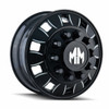 24.5" Mayhem Bigrig 24.5x8.25 Rear Black Milled Spokes 10x285.75 Wheel 168mm Rim