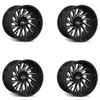 Set 4 20" Cali Off-Road Purge 20x10 Gloss Black Milled Spokes 5x5 Wheels -25mm