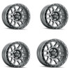 Set 4 20" Mayhem Delta 20x9 Matte Gunmetal W  Matte Black Lip 6x5.5 Wheels 0mm