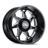 Set 4 22" Cali Off-Road Sevenfold 22x12 Gloss Black Milled 8x6.5 -51mm Wheels