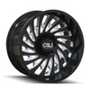 22" Cali Off-Road Switchback 22x12 Gloss Black Milled Wheel 8x6.5 -51mm Rim