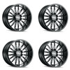 Set 4 26" Cali Off-Road Suit 26x14 Gloss Black Milled Spokes 6x135 Wheels -76mm