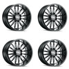 Set 4 22" Cali Off-Road Suit 22x12 Gloss Black Milled Spokes Wheels 8x6.5 -51mm