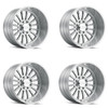 Set 4 20" Cali Off-Road Summit 20x12 Brushed & Clear Coated 8x6.5 Wheels -51mm