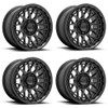 Set 4 KMC KM722 Technic 17x8.5 6x5.5 Satin Black Wheels 17" 18mm Rims