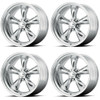 Set 4 American Racing VN515 Torq Thrust II 17x7 5x4.5 Polished Wheels 17" 0mm