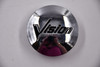 Vision Wheels Chrome w/ Black Lettering Wheel Center Cap Hub Cap C53620TCAP 2.0625" Snap In, Older Logo