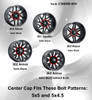 Vision 361 361 362 363 Satin Black C360SB-65V Wheel Center Cap Hub Cap Fits 5x5