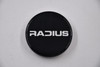 Radius Gloss Black w/ Chrome Lettering Wheel Center Cap Hub Cap RADIUS/2.5 2.5"