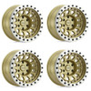 Set 4 Black Rhino PRimsm Beadlock 17x8.5 5x5 Gold Machined Ring Wheels 17" -38mm