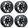 Set 4 Black Rhino Overland 17x9.5 5x5 Matte Black Wheels 17" -18mm Lifted Rims