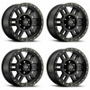 Set 4 17" Vision Off-Road 398BL Manx Beadlock Black Wheels 17x8.5  Rims -15mm