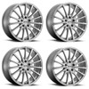 Set 4 Petrol P3A 18x8 5x100 Silver W/ Machined Cut Face Wheels 18" 35mm Rims