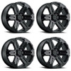 Set 4 Black Rhino Wanaka 18x9 6x135 Matte Black Wheels 18" 12mm Rims For Lincoln
