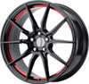 Set 4 Performance Replicas PR193 20x10 5x4.5 Black Red Machined Wheels 20" 40mm