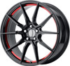 Set 4 Performance Replicas PR193 20x9 5x4.5 Black Red Machined Wheels 20" 30mm